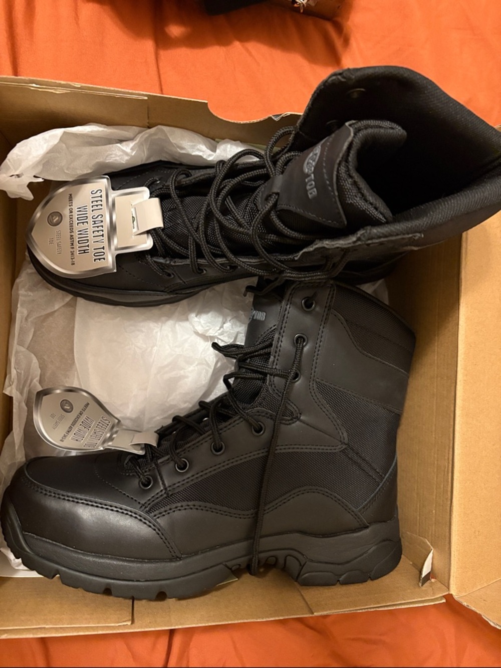 Men's Black Steel Toe Tactical Boots by Interceptor nwt size 8.5M